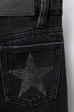 WIDE-LEG JEANS WITH SPARKLY STARS - Zara фото 4