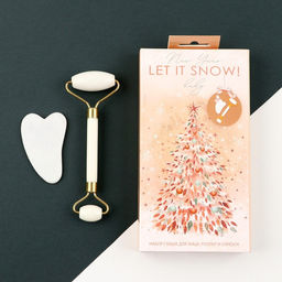 Набор: роликовый массажер и скребок гуаша Let it snow!, кальцит и серпентин - Art beauty фото 2