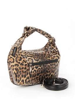 LACCOMA сумка Офелия-HL040-леопард темно коричневый эко кожа хлопок