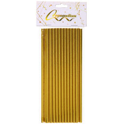 Трубочка для коктейля "Волшебство" 19,5 см d-6 мм (набор 25 шт), Золото