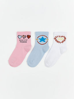 Desenli K?z ?ocuk Soket ?orap 3l?