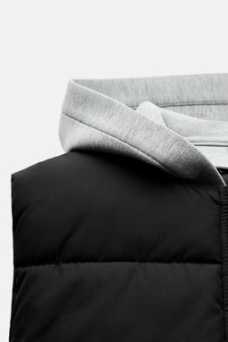 CONTRAST PUFFER GILET WITH HOOD - Zara фото 6