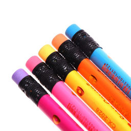 Цена за 48 шт. Карандаш чернографитный с ластиком НВ, корпус трехгранный заточенный, в тубусе, МИКС