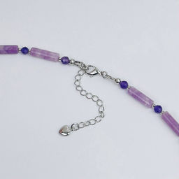 Колье из Лепидолита и Аметиста 39 см +