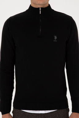 Erkek Slim Fit YarДm FermuarlД Siyah Kazak - U.s. polo assn фото 6