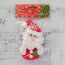 Цена за 3 шт. Магнит мягкий Дед Мороз с ёлочкой 13 см, бело - красная - Зимнее волшебство фото 3