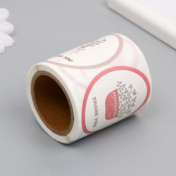 Наклейка бумага Благодарность. Цветы в вазе, d=2.5 см, 120 шт. в рулоне, 5.7?5.7?6 см