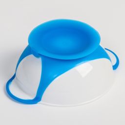 Набор для кормления: миска на присоске 340 мл., с крышкой, термоложка, цвет синий - Крошка я фото 5