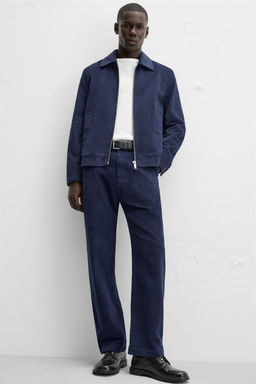 REGULAR FIT LYOCELL/COTTON TROUSERS - Zara фото 5