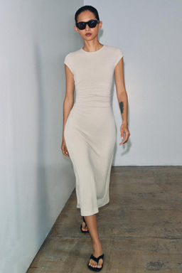 VESTIDO MIDI DRAPEADO / Arena - Zara фото 8