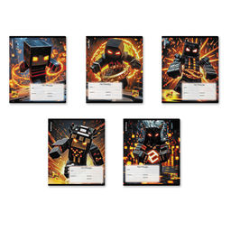 Цена за 2 шт. Тетрадь 24л. ErichKrause клетка "Mine Block" (64852) обложка - мелованный картон