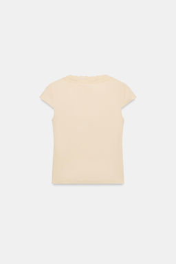 TOP CUELLO OLLA ENCAJE / rosa claro