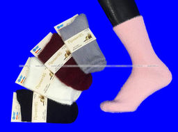 Цена за 10 пар. Термоноски женские ангора НОРКА ШЕРСТЬ высокие однотонные арт. 2781