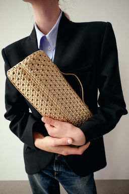 BOLSO SOBRE TRENZADO / Oro