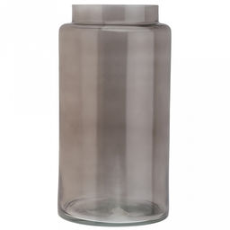 Ваза для цветов стеклянная "Дэни-5" 8л, д19см, h34,5см, большая, "Дымчатый", прозрачный (Россия)