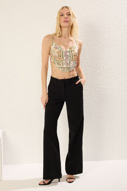 Limited Edition Cok Renkli Degaje Yaka S?rt? Baglamal? Crop Dokuma Bluz TWOSS21BZ1903 - Trendyolmilla фото 12