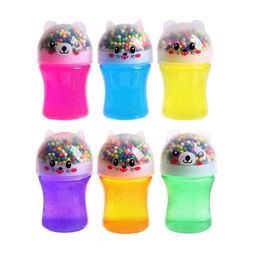 Цена за 12 шт. Лизун - слайм «Котик», с блёстками, МИКС