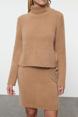 Camel Tuylu Yumusak Dokulu Triko Alt-Ust Tak?m TWOAW25AU00040 - Trendyolmilla фото 3