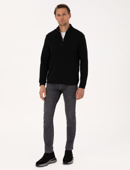 Siyah Regular Fit Sweatshirt - Pierre cardin фото 4