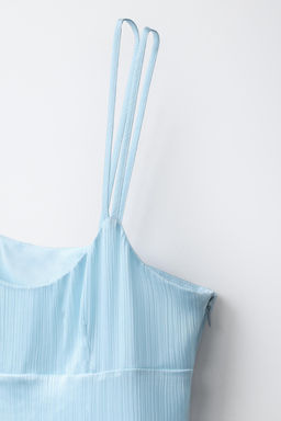 VESTIDO LISO SATINADO / Azul pastel - Zara фото 6