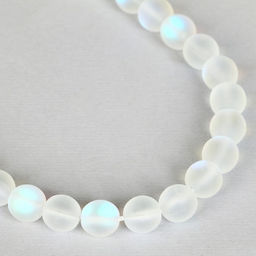 Бусины из натурального камня «Кошачий глаз», набор 46 шт., размер 1 шт. — 8 мм, матовый белый