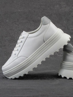 03-YC282-1 WHITE Кроссовки женские (натуральная кожа)