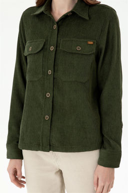 U. S. Polo Assn / Женская рубашка цвета хаки с длинным рукавом - U.s. polo assn фото 13