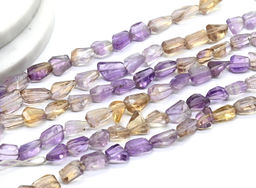 Бусины из аметрина граненые 8*17мм, 38см, 30 бусин, 28г Радуга камня