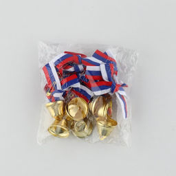 Цена за 10 шт. Колокольчик на булавке с бантом на выпускной, триколор, d = 2,6 см