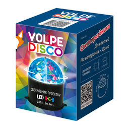 Светодиодный светильник-проектор ULI-Q302. Серия DISCO, многоцветный. ТМ VOLPE. Напряжение 220В. Кабель с вилкой (в комплекте) Цвет корпуса черный.