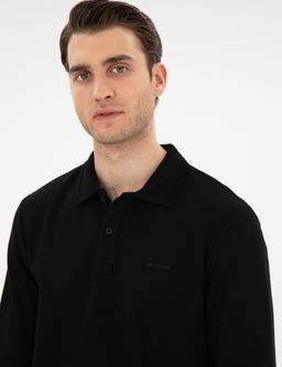 Siyah Slim Fit K_vr_lmaz Yaka Sweatshirt - Pierre cardin фото 2