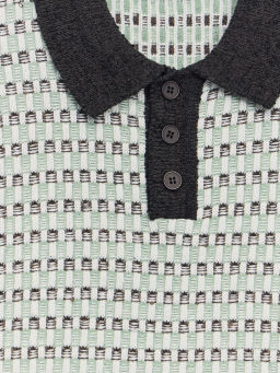 Вязаный джемпер поло с контрастным воротником / Zarina  фото 3