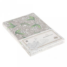 Скатерть 145х145см "Ландыши", длина стола до 110см, на 4 персоны, рогожка 171г/м2, хлопок 100%, упаковка классическая 28х41см, "Домашняя мода" (Россия)