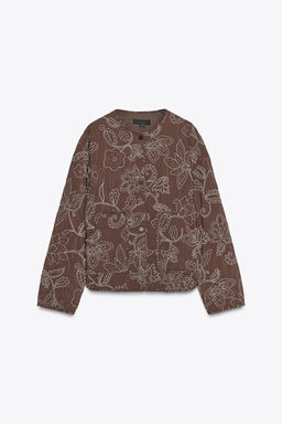 RUBBERISED EMBROIDERED PUFFER JACKET - Zara фото 5