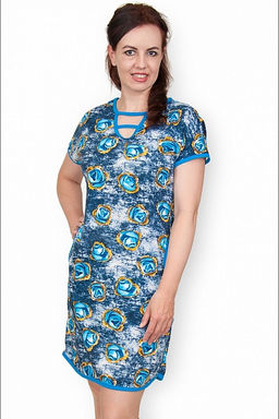 Туника трикотажная с карманами (00387, голубой)