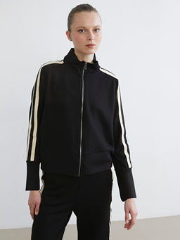 Dik Yaka Kad?n Fermuarl? Sweatshirt