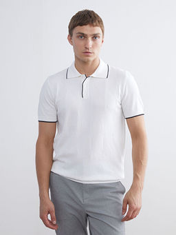 Polo Yaka K?sa Kollu Erkek Triko Kazak