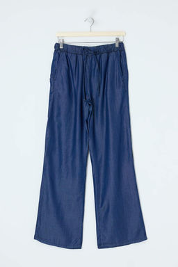 Koyu Mavi Orta Bel More Sustainable %100 Tencel Wide Leg Jeans TWOSS26JE00234 - Trendyolmilla фото 5