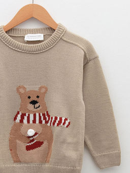 Bisiklet Yaka Uzun Kollu Desenli Erkek Bebek Triko Kazak - Waikiki фото 3