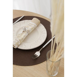 Набор салфеток сервировочных на стол Доляна Лофт, 4 шт, d=38 см, цвет коричневый  фото 8