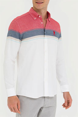 U. S. Polo Assn / Мужская белая рубашка с длинным рукавом - U.s. polo assn фото 13
