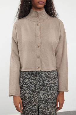 Vizon Genis Kal?p Crop Yumusak Dokulu Genis Kal?p Triko H?rka TWOAW25HI00176 - Trendyolmilla фото 3