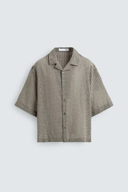 CAMISA RELAXED FIT JACQUARD CUADROS / Verde - Zara фото 7
