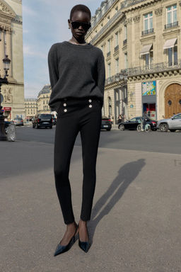 RHINESTONE BUTTON LEGGINGS - Zara фото 3