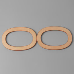 Ручки для сумок деревянные, d=13×7.5 / 17×11.5 см, 2 шт., бежевые