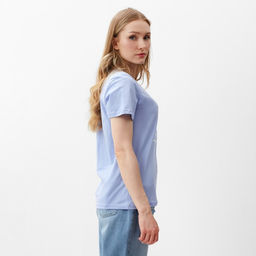 Футболка женская Let&apos;s go, голубая, размер 44