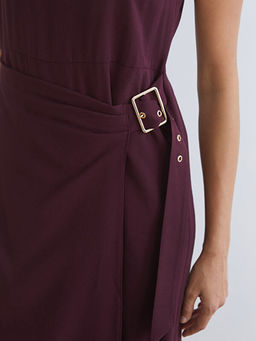 Bisiklet Yaka Krep Belden Oturtmal? Elbise