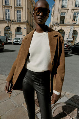 HIGH-WAIST FAUX LEATHER LEGGINGS - Zara фото 2