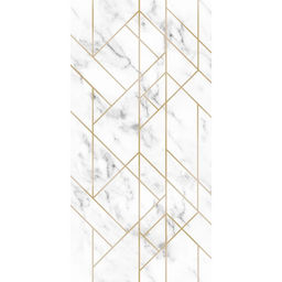 Цена за 12 шт. Стеновая панель ПВХ «Талия, 773», 2600×250 мм, цвет белый мрамор/золотой