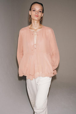 BLUSA VOLANTES ZW COLLECTION / Rosa - Zara фото 2